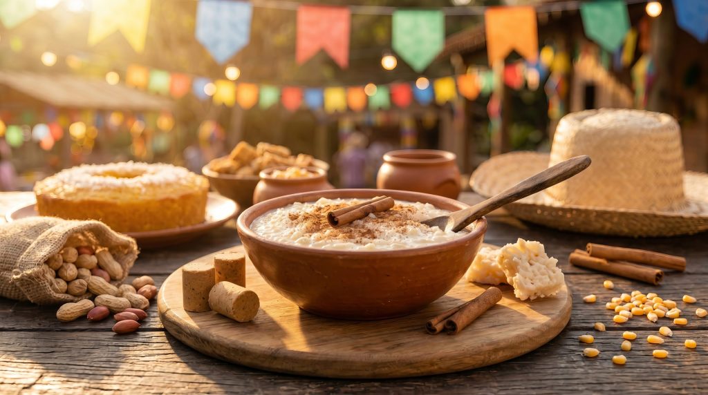 Imagem de comidas típicas juninas no Brasil